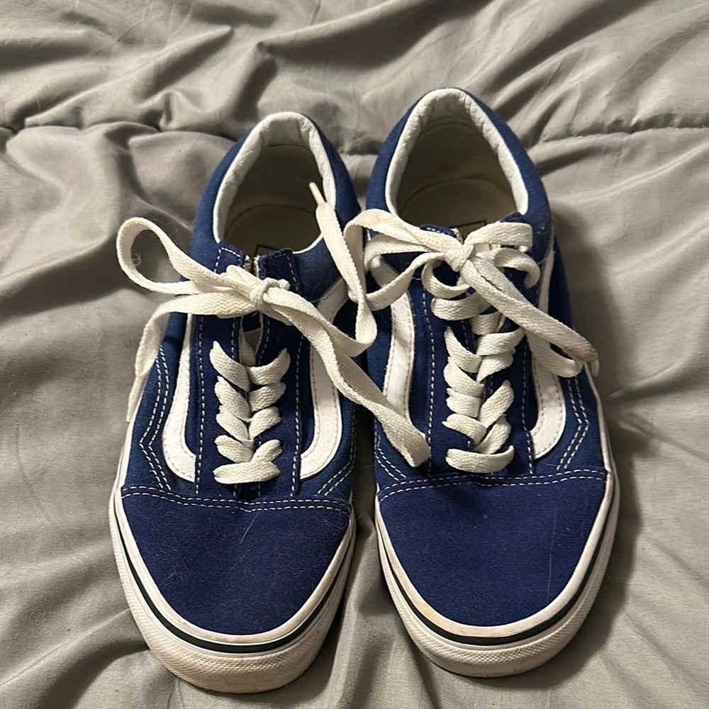 Vans Blue and White Lace-Up Sneakers